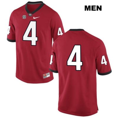 Men's Georgia Bulldogs NCAA #4 James Cook Nike Stitched Red Authentic No Name College Football Jersey ORO5754KP